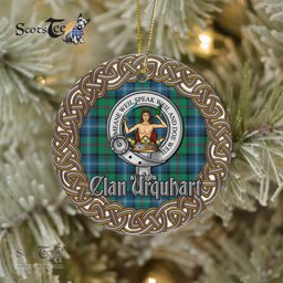 Urquhart Celtic Circle Plaid Ornament Gift. Christmas Tree Ornament Tartan Ornament Great Christmas Ornaments Gift
