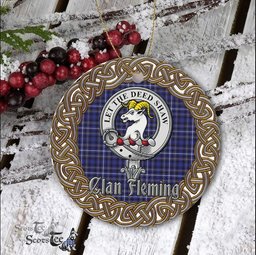Fleming Celtic Circle Large Plaid Ornament Gift. Christmas Tree Ornament Tartan Ornament Great Christmas Ornaments Gift