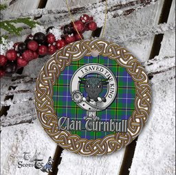 Turnbull Celtic Circle Plaid Ornament Gift. Christmas Tree Ornament Tartan Ornament Great Christmas Ornaments Gift