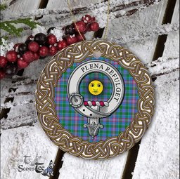 Pitcairn Celtic Circle Plaid Ornament Gift. Christmas Tree Ornament Tartan Ornament Great Christmas Ornaments Gift