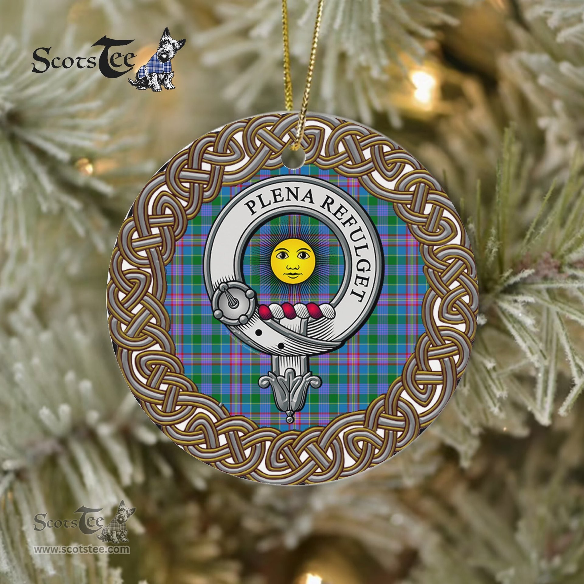 Pitcairn Celtic Circle Plaid Ornament Gift. Christmas Tree Ornament Tartan Ornament Great Christmas Ornaments Gift