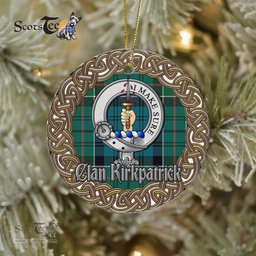 Kirkpatrick Celtic Circle Plaid Ornament Gift. Christmas Tree Ornament Tartan Ornament Great Christmas Ornaments Gift