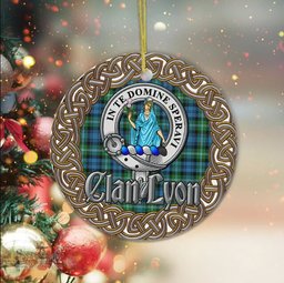 Lyon Celtic Circle Plaid Ornament Gift. Christmas Tree Ornament Tartan Ornament Great Christmas Ornaments Gift