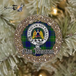 Johnstone Celtic Circle Plaid Ornament Gift. Christmas Tree Ornament Tartan Ornament Great Christmas Ornaments Gift