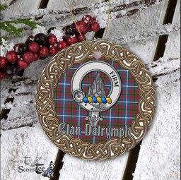 Dalrymple Celtic Circle Plaid Ornament Gift. Christmas Tree Ornament Tartan Ornament Great Christmas Ornaments Gift