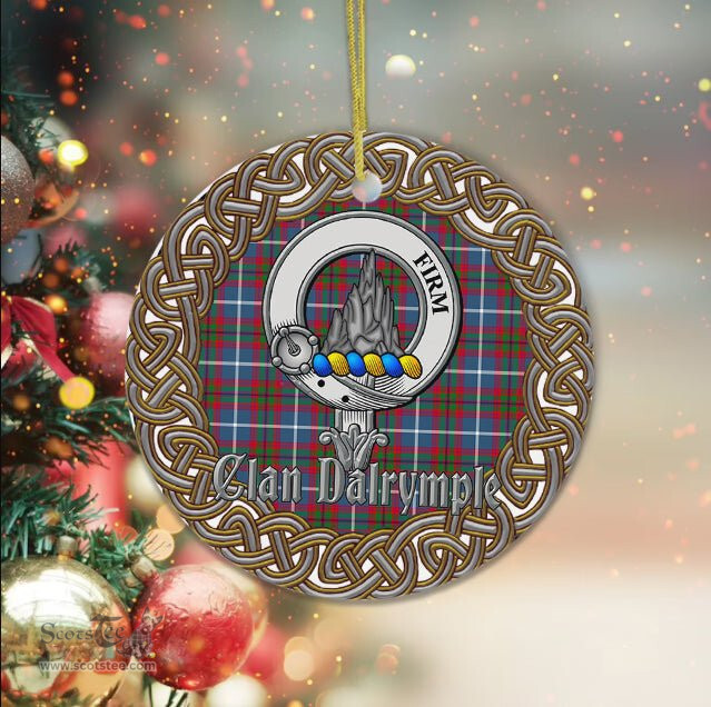 Dalrymple Celtic Circle Plaid Ornament Gift. Christmas Tree Ornament Tartan Ornament Great Christmas Ornaments Gift