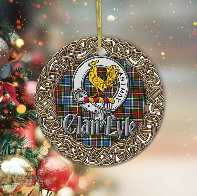 Lyle Celtic Circle Plaid Ornament Gift. Christmas Tree Ornament Tartan Ornament Great Christmas Ornaments Gift