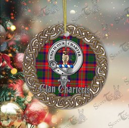 Charteris Celtic Circle Plaid Ornament Gift. Christmas Tree Ornament Charteris Clan Tartan Ornament Great Christmas Ornaments Gift