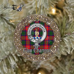 Charteris Celtic Circle Plaid Ornament Gift. Christmas Tree Ornament Charteris Clan Tartan Ornament Great Christmas Ornaments Gift