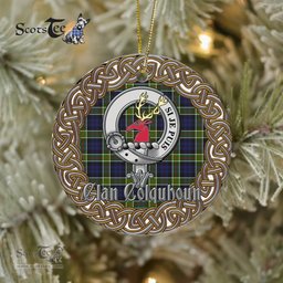 Colquhoun Celtic Circle Plaid Ornament Gift. Christmas Tree Ornament Colquhoun Clan Tartan Ornament Great Christmas Ornaments Gift
