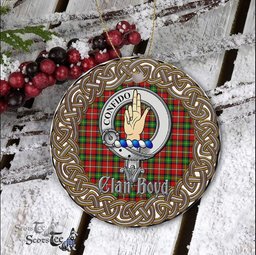 Boyd Celtic Circle Plaid Ornament Gift. Christmas Tree Ornament Boyd Clan Tartan Ornament Great Boyd Ornaments Gift