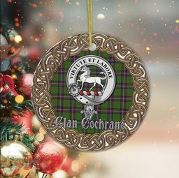 Cochrane Celtic Circle Plaid Ornament Gift. Christmas Tree Ornament Cochrane Clan Tartan Ornament Great Christmas Ornaments Gift