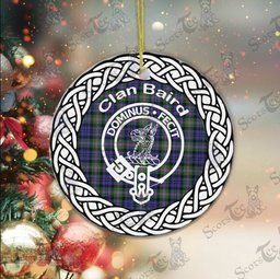 Baird Celtic Circle Plaid Ornament Gift. Christmas Tree Ornament Baird Clan Tartan Ornament Great Christmas Ornaments Gift