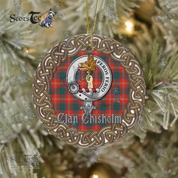 Chisholm Celtic Circle Plaid Ornament Gift. Christmas Tree Ornament Chisholm Clan Tartan Ornament Great Christmas Ornaments Gift