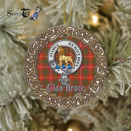 Bruce Celtic Circle Plaid Ornament Gift. Christmas Tree Ornament Brodie Clan Tartan Ornament Great Christmas Ornaments Gift