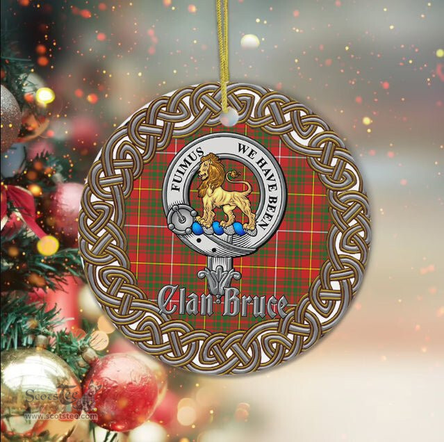 Bruce Celtic Circle Plaid Ornament Gift. Christmas Tree Ornament Brodie Clan Tartan Ornament Great Christmas Ornaments Gift
