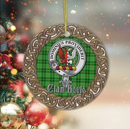 Boyle Celtic Circle Plaid Ornament Gift. Christmas Tree Ornament Boyle Clan Tartan Ornament Great Christmas Ornaments Gift