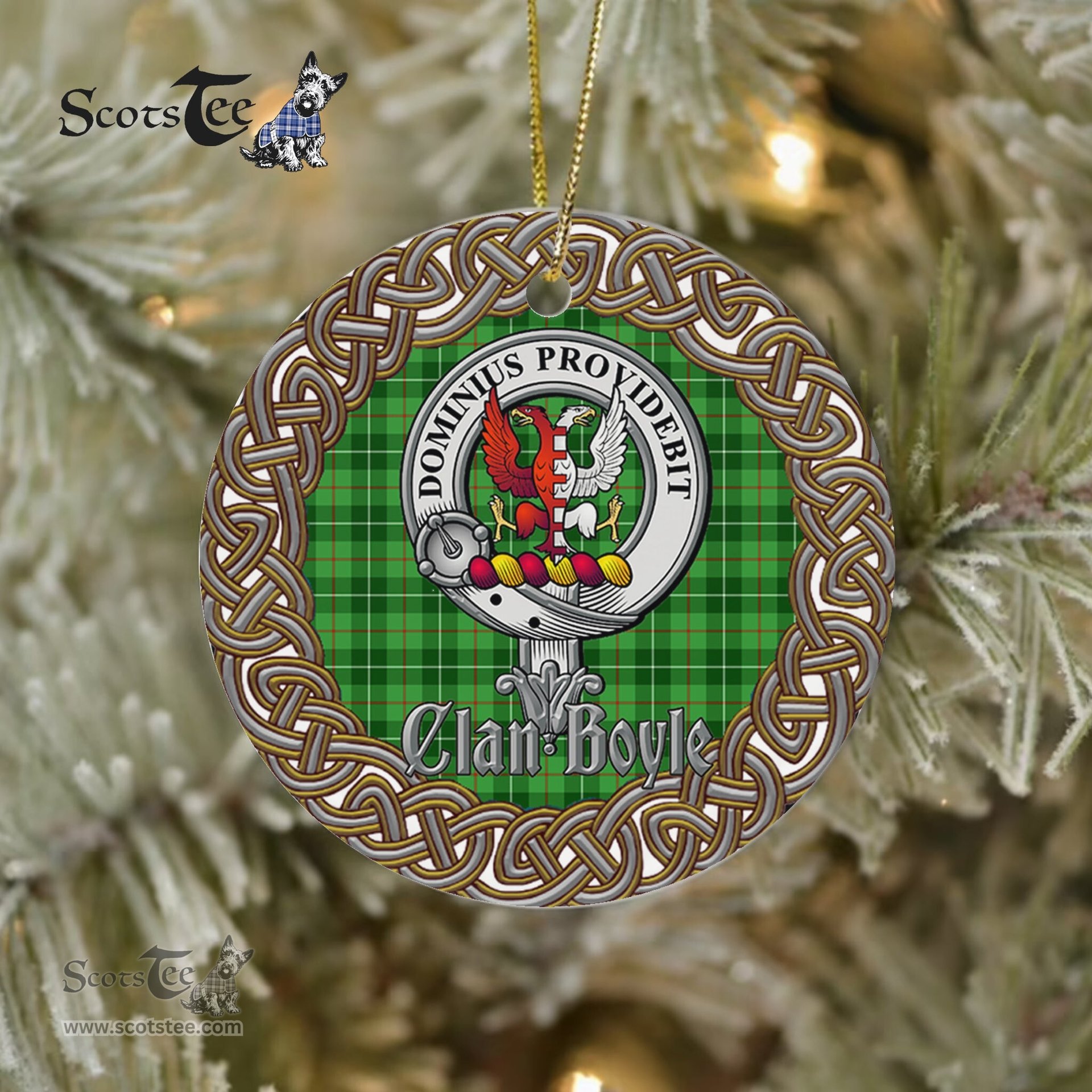 Boyle Celtic Circle Plaid Ornament Gift. Christmas Tree Ornament Boyle Clan Tartan Ornament Great Christmas Ornaments Gift