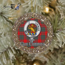 Cumming Celtic Circle Plaid Ornament Gift. Christmas Tree Ornament Cumming Clan Tartan Ornament Great Christmas Ornaments Gift