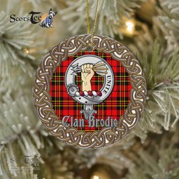 Brodie Celtic Circle Plaid Ornament Gift. Christmas Tree Ornament Brodie Clan Tartan Ornament Great Christmas Ornaments Gift