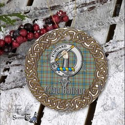 Balfour Celtic Circle Plaid Ornament Gift. Christmas Tree Ornament Balfour Clan Tartan Ornament Great Christmas Ornaments Gift