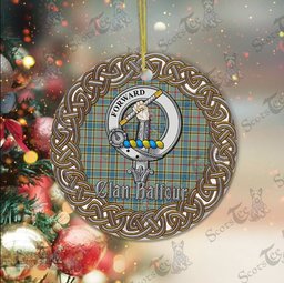 Balfour Celtic Circle Plaid Ornament Gift. Christmas Tree Ornament Balfour Clan Tartan Ornament Great Christmas Ornaments Gift