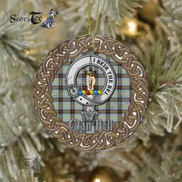 Bell Celtic Circle Plaid Ornament Gift. Christmas Tree Ornament Bell Clan Tartan Ornament Great Christmas Ornaments Gift