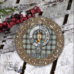 Bell Celtic Circle Plaid Ornament Gift. Christmas Tree Ornament Bell Clan Tartan Ornament Great Christmas Ornaments Gift