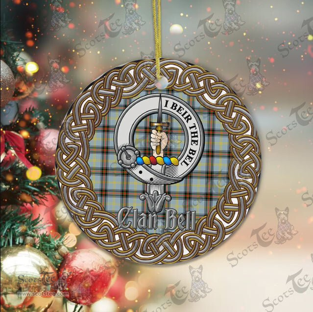 Bell Celtic Circle Plaid Ornament Gift. Christmas Tree Ornament Bell Clan Tartan Ornament Great Christmas Ornaments Gift