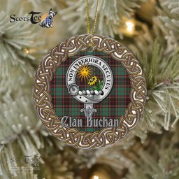 Buchan Celtic Circle Plaid Ornament Gift. Christmas Tree Ornament Brodie Clan Tartan Ornament Great Christmas Ornaments Gift