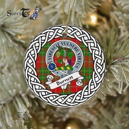 Burnett Celtic Circle Plaid Ornament Gift. Christmas Tree Ornament Burnett Clan Tartan Ornament Great Christmas Ornaments Gift