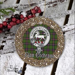 Cochrane Celtic Circle Plaid Ornament Gift. Christmas Tree Ornament Cochrane Clan Tartan Ornament Great Christmas Ornaments Gift