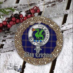 Crichton Celtic Circle Plaid Ornament Gift. Christmas Tree Ornament Crichton Clan Tartan Ornament Great Christmas Ornaments Gift