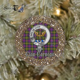Carnegie Celtic Circle Plaid Ornament Gift. Christmas Tree Ornament Carnegie Clan Tartan Ornament Great Calder Ornaments Gift