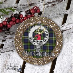 Colquhoun Celtic Circle Plaid Ornament Gift. Christmas Tree Ornament Colquhoun Clan Tartan Ornament Great Christmas Ornaments Gift