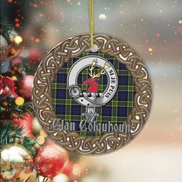 Colquhoun Celtic Circle Plaid Ornament Gift. Christmas Tree Ornament Colquhoun Clan Tartan Ornament Great Christmas Ornaments Gift