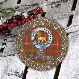Bruce Celtic Circle Plaid Ornament Gift. Christmas Tree Ornament Brodie Clan Tartan Ornament Great Christmas Ornaments Gift