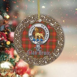 Bruce Celtic Circle Plaid Ornament Gift. Christmas Tree Ornament Brodie Clan Tartan Ornament Great Christmas Ornaments Gift