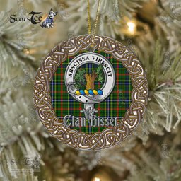 Bisset Celtic Circle Plaid Ornament Gift. Christmas Tree Ornament Bisset Clan Tartan Ornament Great Christmas Ornaments Gift