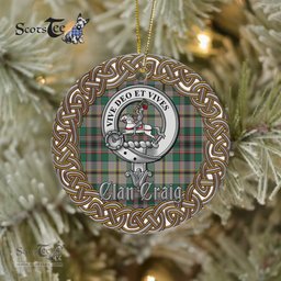 Craig Celtic Circle Plaid Ornament Gift. Christmas Tree Ornament Craig Clan Tartan Ornament Great Christmas Ornaments Gift