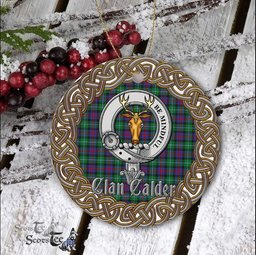 Calder Celtic Circle Plaid Ornament Gift. Christmas Tree Ornament Calder Clan Tartan Ornament Great Calder Ornaments Gift