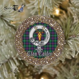 Calder Celtic Circle Plaid Ornament Gift. Christmas Tree Ornament Calder Clan Tartan Ornament Great Calder Ornaments Gift