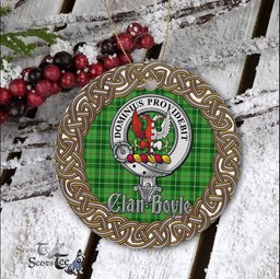 Boyle Celtic Circle Plaid Ornament Gift. Christmas Tree Ornament Boyle Clan Tartan Ornament Great Christmas Ornaments Gift