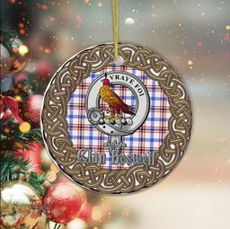 Boswell Celtic Circle Plaid Ornament Gift. Christmas Tree Ornament Cleland Clan Tartan Ornament Great Boswell Ornaments Gift