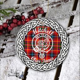 Mitchell Ancient Clan Tartan Crest Badge Plaid Ornament Gift. Christmas Tree Ornament Tartan Ornament Great Christmas Ornaments Gift