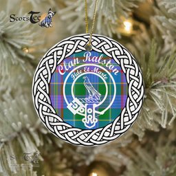 Ralston Clan Tartan Crest Badge Plaid Ornament Gift. Christmas Tree Ornament Tartan Ornament Great Christmas Ornaments Gift
