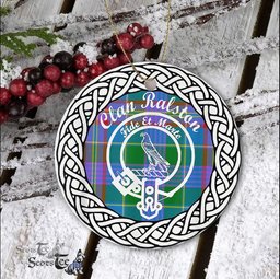 Ralston Clan Tartan Crest Badge Plaid Ornament Gift. Christmas Tree Ornament Tartan Ornament Great Christmas Ornaments Gift