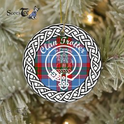 Trotter Clan Tartan Crest Badge Plaid Ornament Gift. Christmas Tree Ornament Tartan Ornament Great Christmas Ornaments Gift