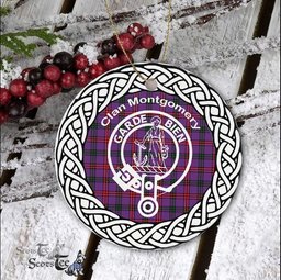 Montgomery Clan Tartan Crest Badge Plaid Ornament Gift. Christmas Tree Ornament Tartan Ornament Great Christmas Ornaments Gift