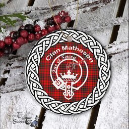 Matheson Clan Tartan Crest Badge Plaid Ornament Gift. Christmas Tree Ornament Tartan Ornament Great Christmas Ornaments Gift